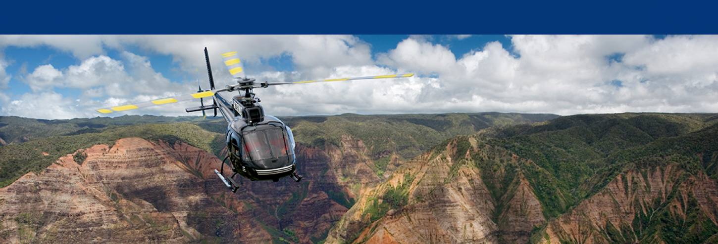 Helicopter over Waimea Canyon